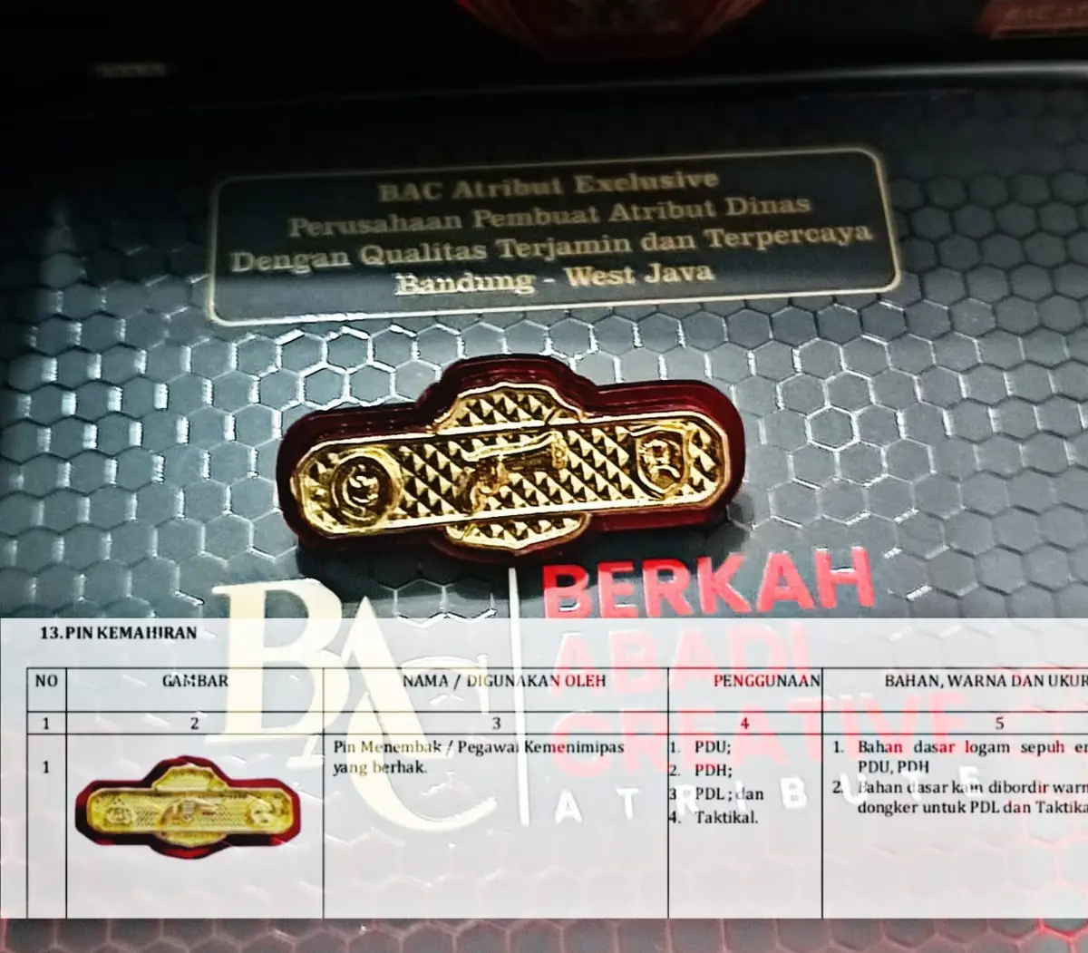 Foto Pin Tembak Imipas
